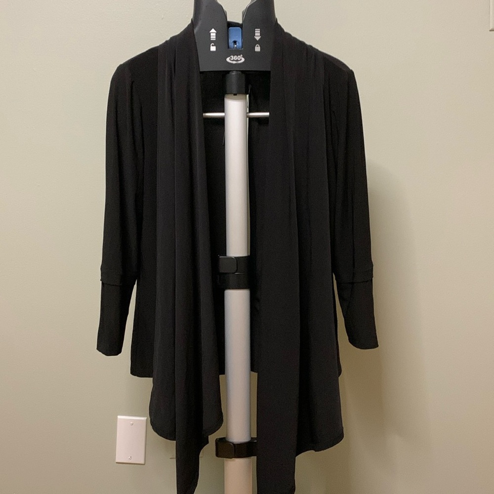 NWT Stylish black jacket with open back and tie detail